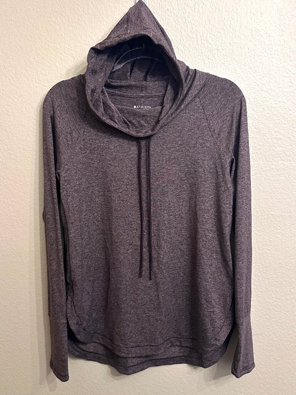 Athleta Uptempo Hoodie Dark Heathered Plum Color